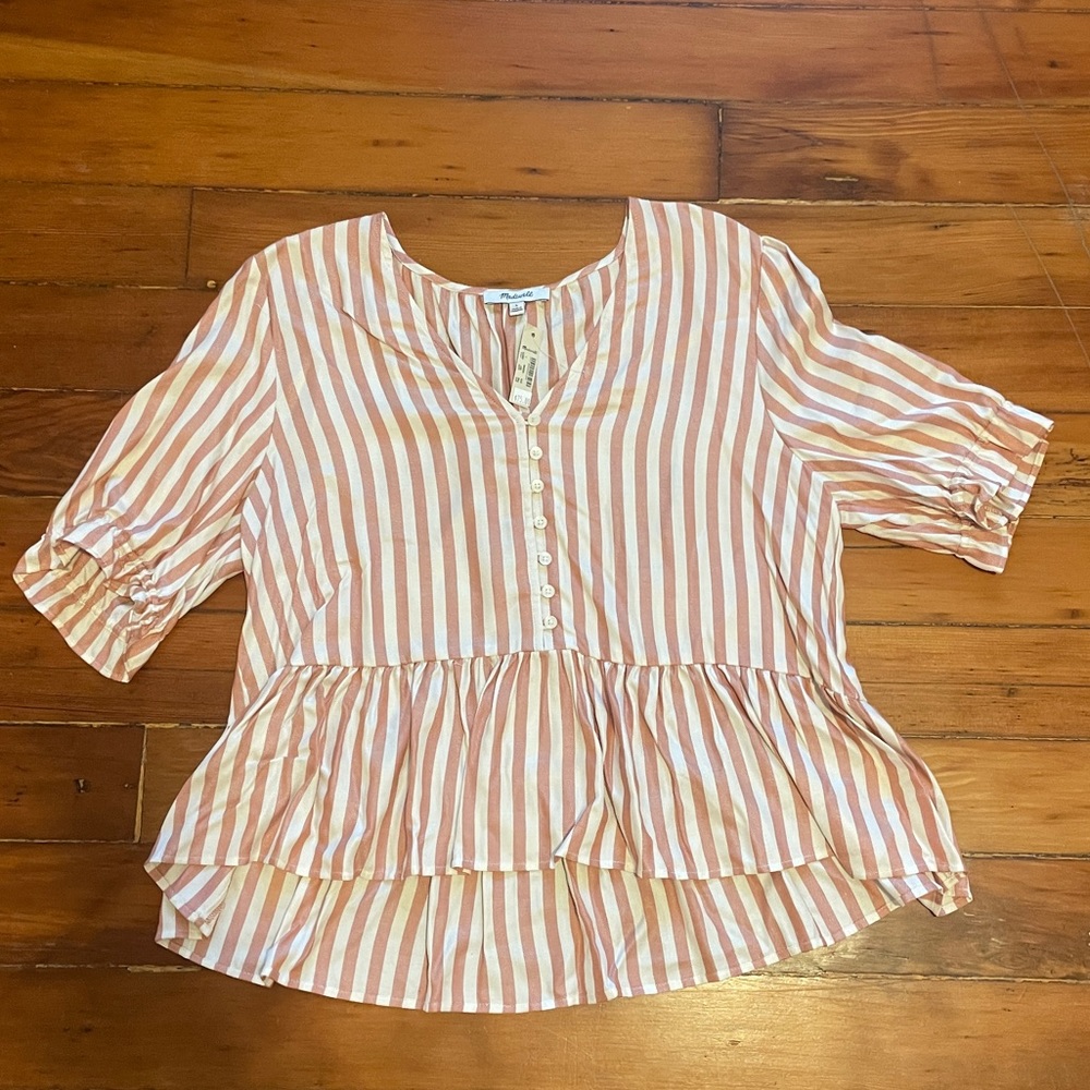 NWT - Madewell Peplum Top - Size XL